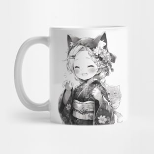 Cute Furry Anime Girl Drawing Mug